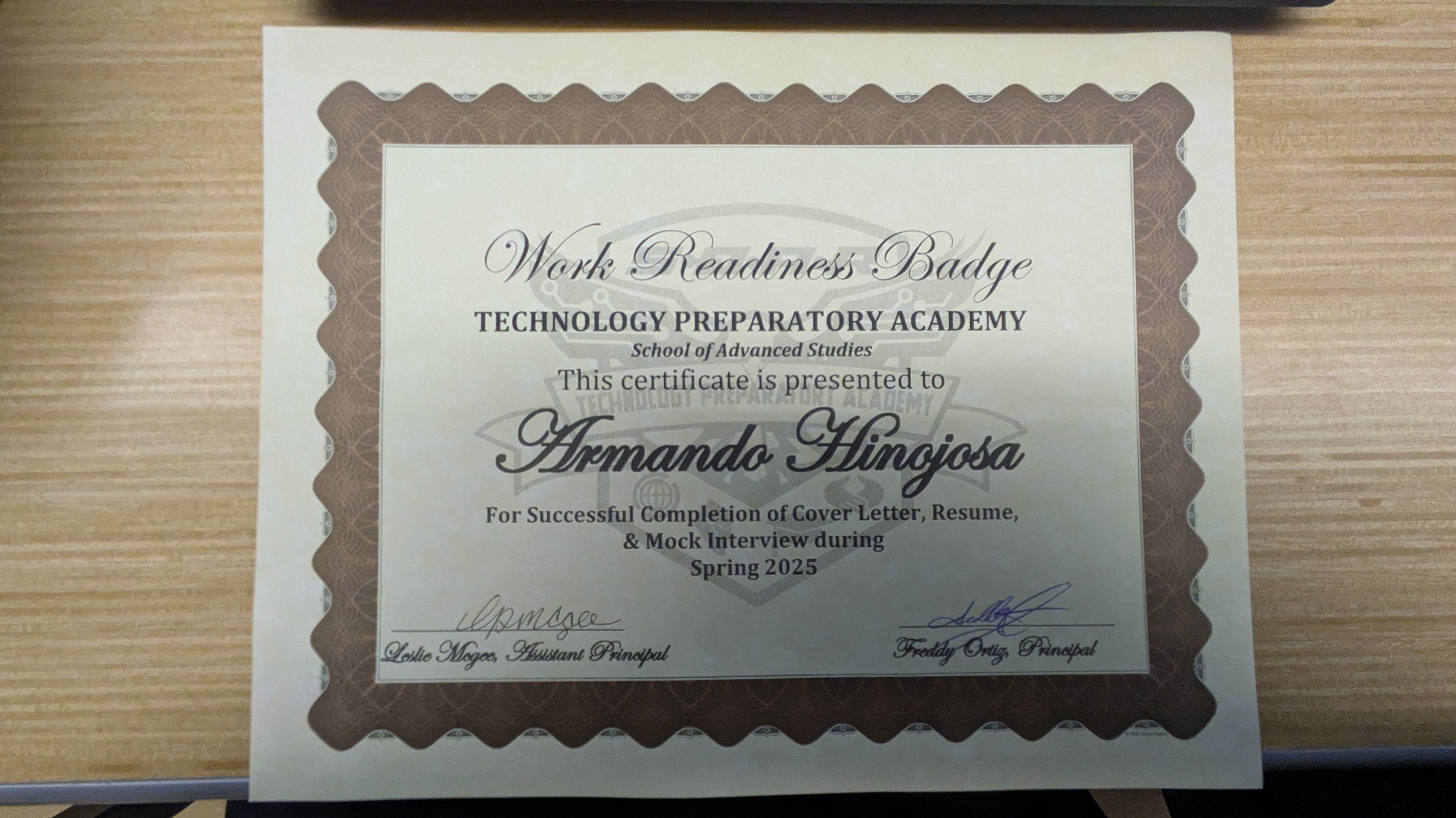 Work Readiness Certificate